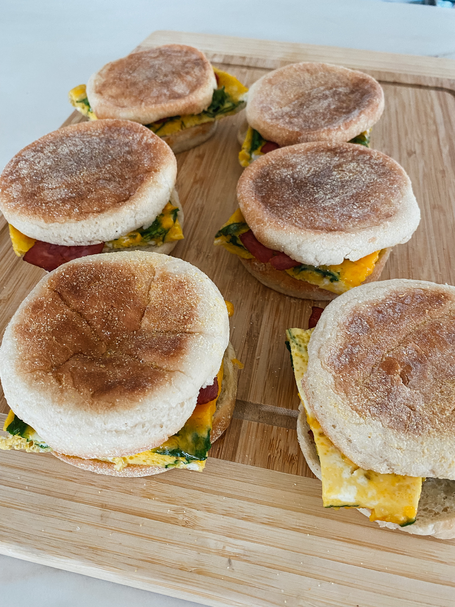 Freezer Friendly Turkey Bacon Breakfast Sandwich - Brocc Your Body