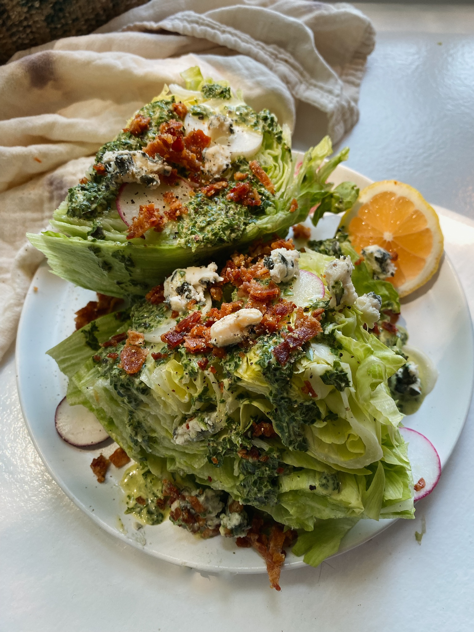 Little Gem Wedges with Radish and Green Goddess Dressing