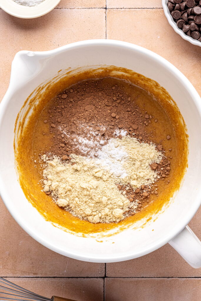 applesauce brownie ingredients in a bowl