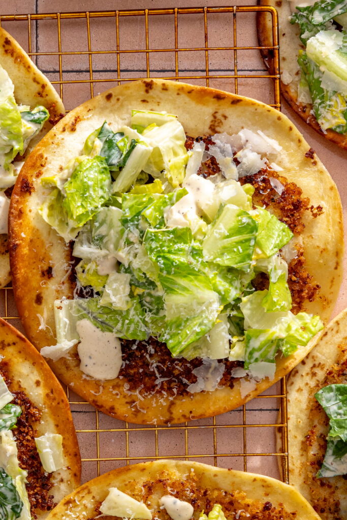 chicken caesar smash taco