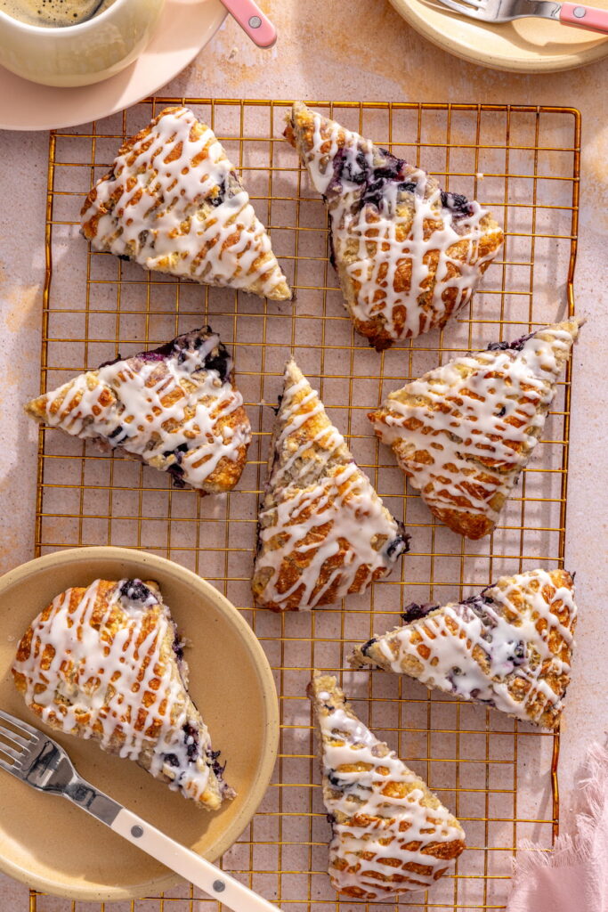 blueberry scones with lemon glaze