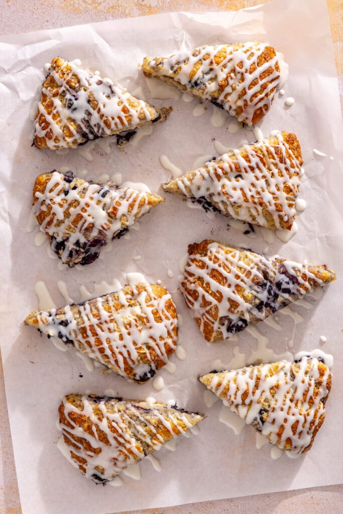 glazed blueberry scones