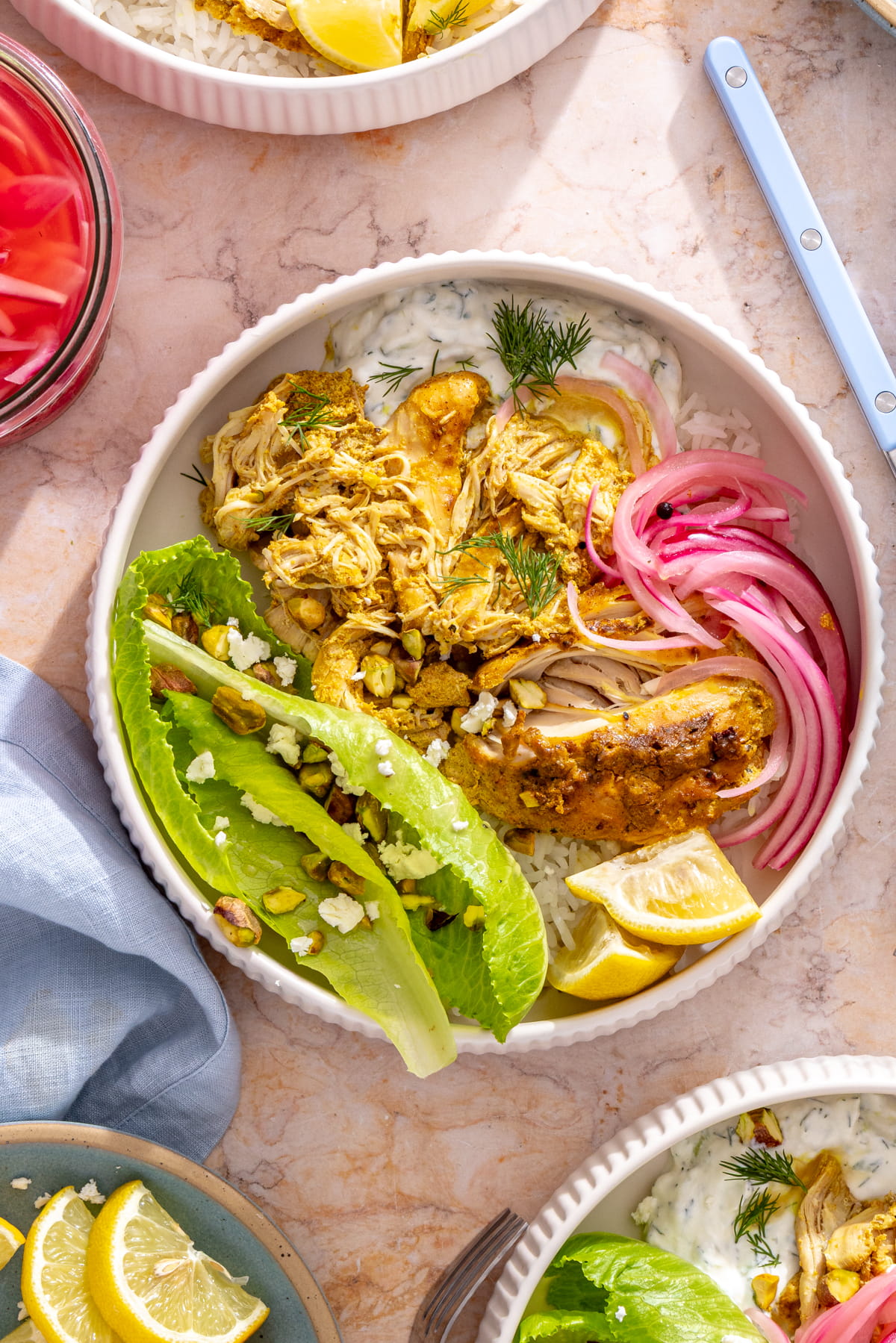 slow cooker chicken shawarma bowls