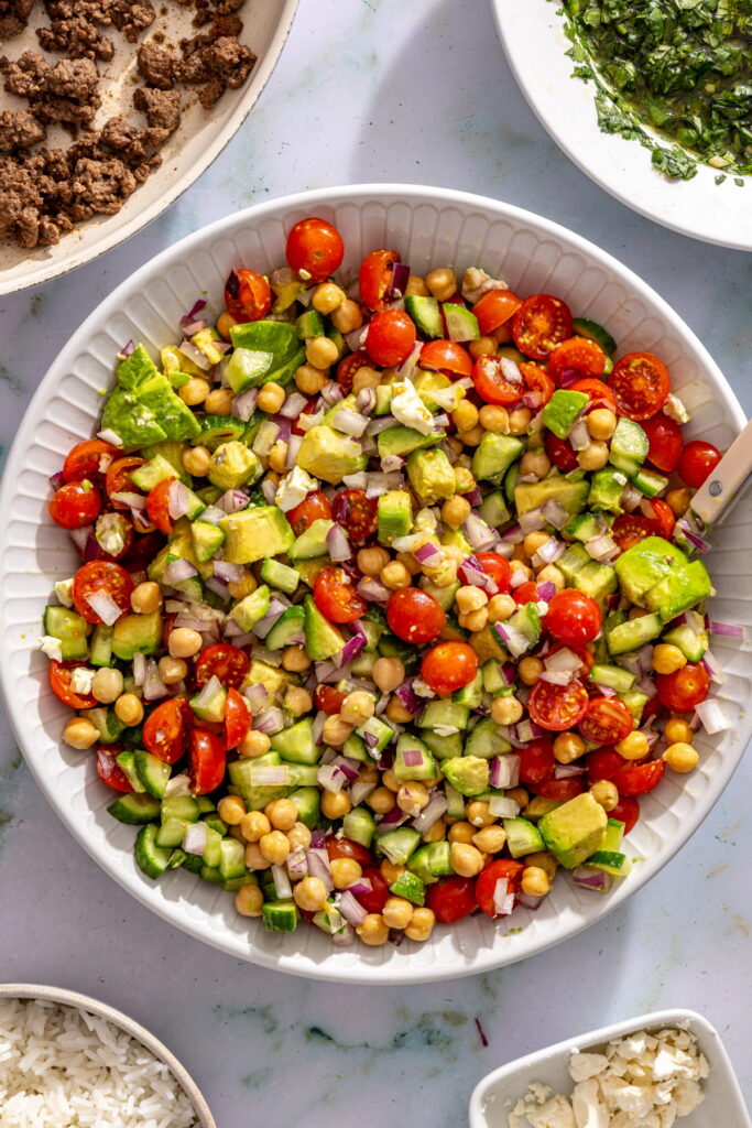 chimichurri beef bowl salad
