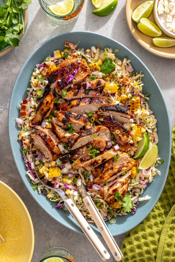 grilled corn slaw with chicken