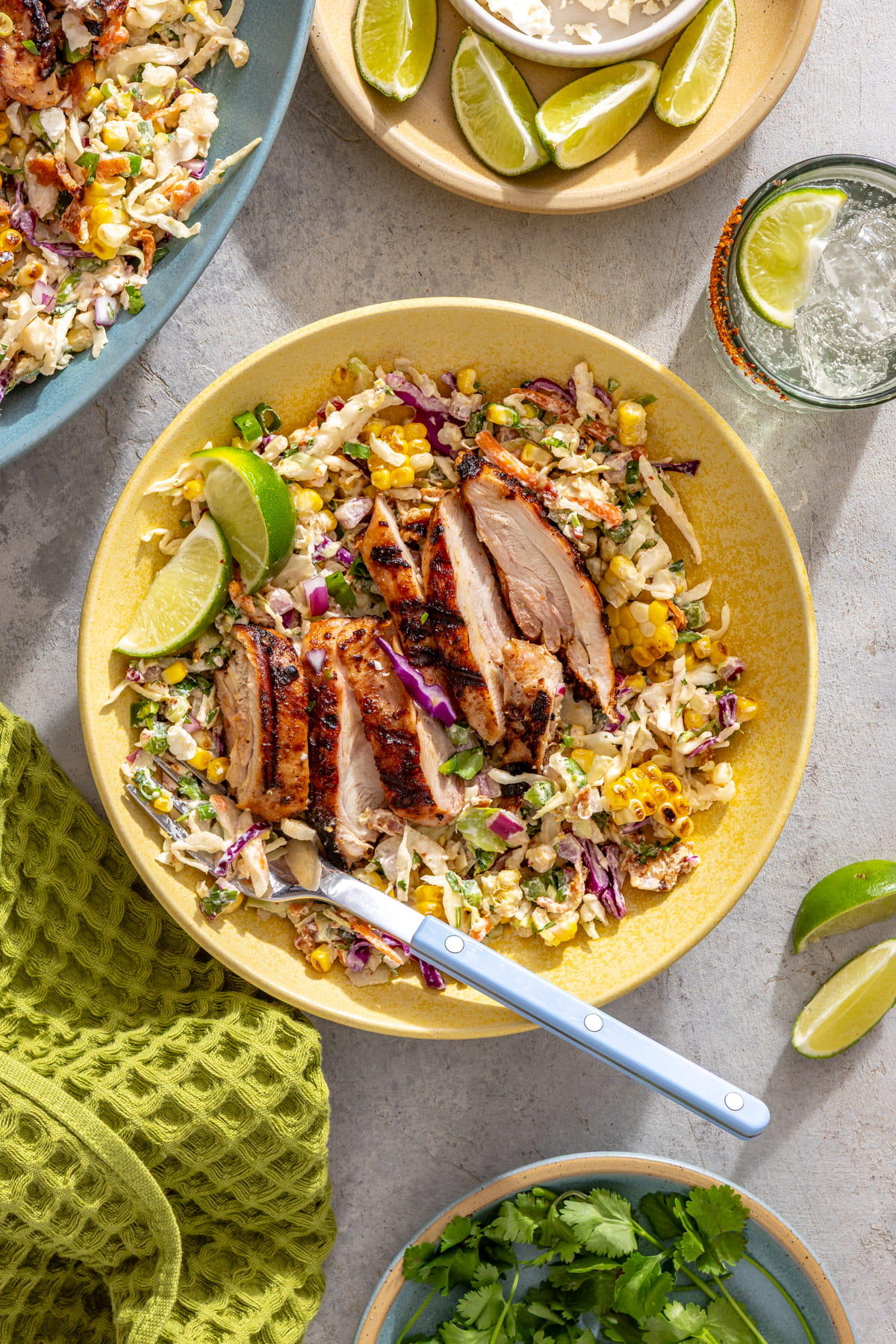 grilled corn slaw with chicken