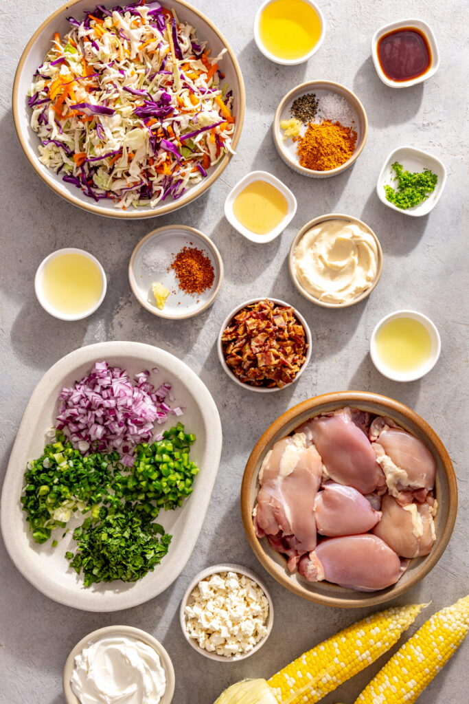 grilled corn slaw with chicken ingredients