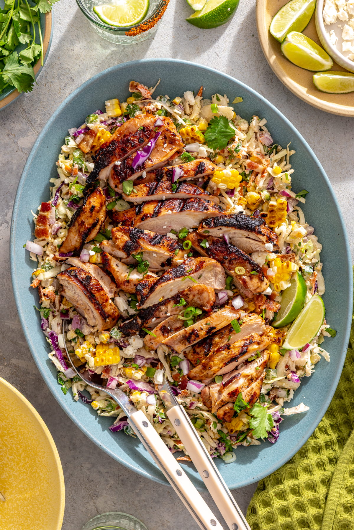 grilled corn slaw with chicken