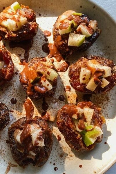caramel apple stuffed dates