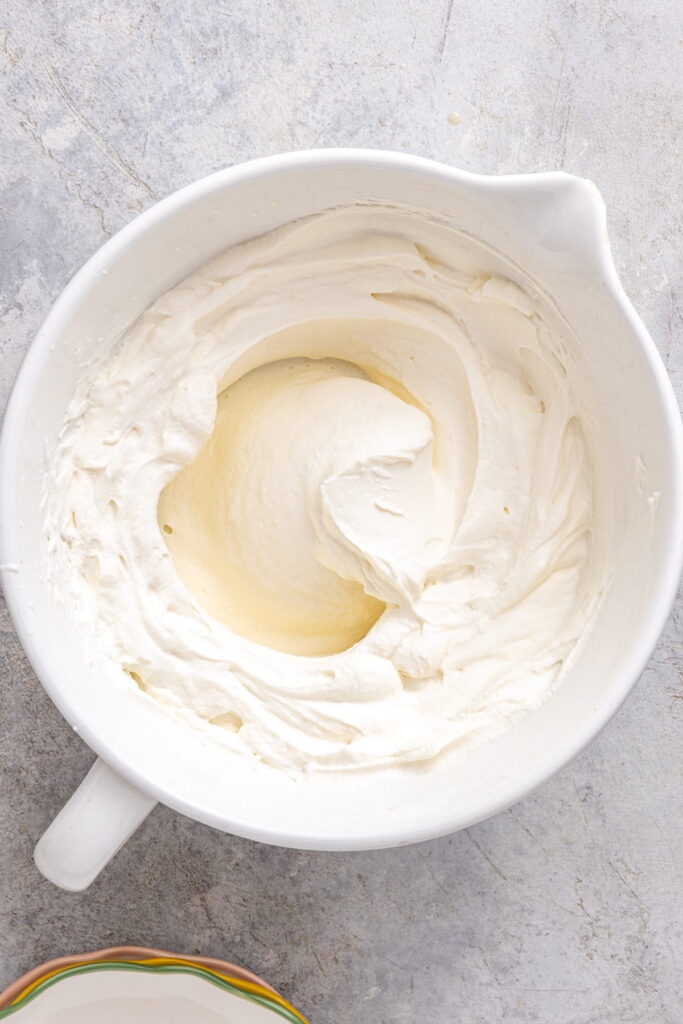whipped Greek yogurt frosting for vanilla smash cake